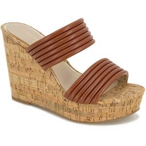 Kenneth Cole New York Womens Cailyn Faux Leather Wedge Sandals Shoes Sz 6.5